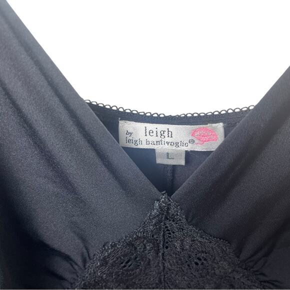 Leigh Bantivoglio Black Midi Slip Dress, Y2K, Whimsy Goth, Taylor Swift Style, L - Picture 4 of 7